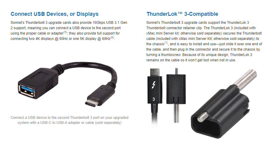 Sonnet Thunderbolt 3 Upgrade Kit for xMac mini Server Sonnet Thunderbolt 3 Upgrade Kit for xMac mini Server